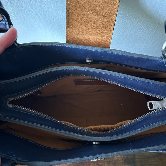 Patricia Nash Navy Floral Shoulder Bag Leather Le Fluer Purse with Dust bag NWT - Picture 11 of 15